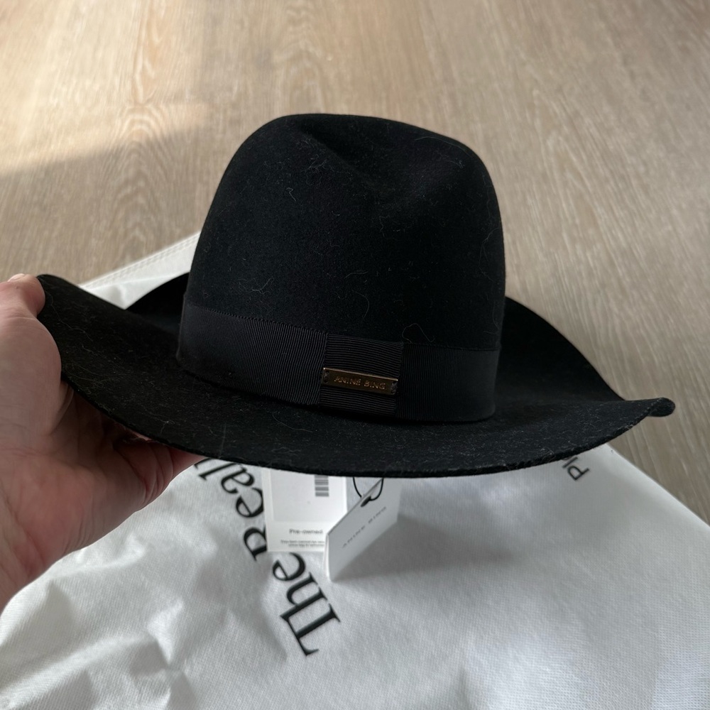 Anine Bing Black Wool Cowboyesque  Hat